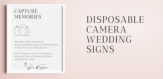 Disposable Camera Wedding Sign